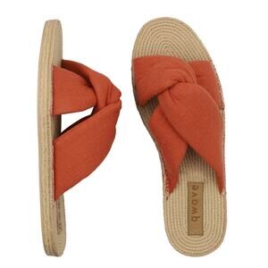 QWAVE Women's Comfort Slides Cross Strap Cushioned Rope Footbed Size 8 New